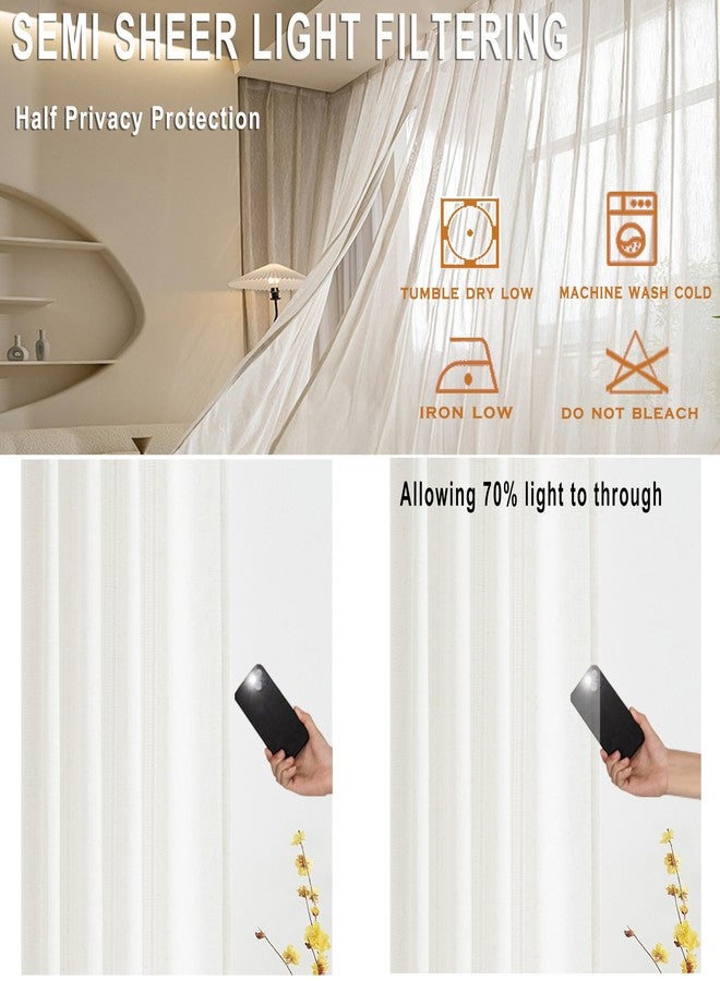 Kayne Studio Natural Boho Semi Sheer Pinch Pleated Curtains,Light Filtering Farmhouse Window Curtains for Living Room,84 inches Pinch Pleat Drapes with 18 Hooks 36"Wx84"L,Linen Blended,2 Panels,Beige - Image 5